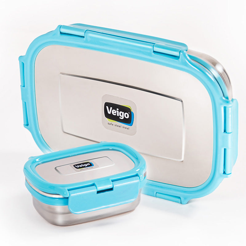 Veigo Maxosteel Jumbo Stainless Steel Lunch Box Set with Insulated Pouch