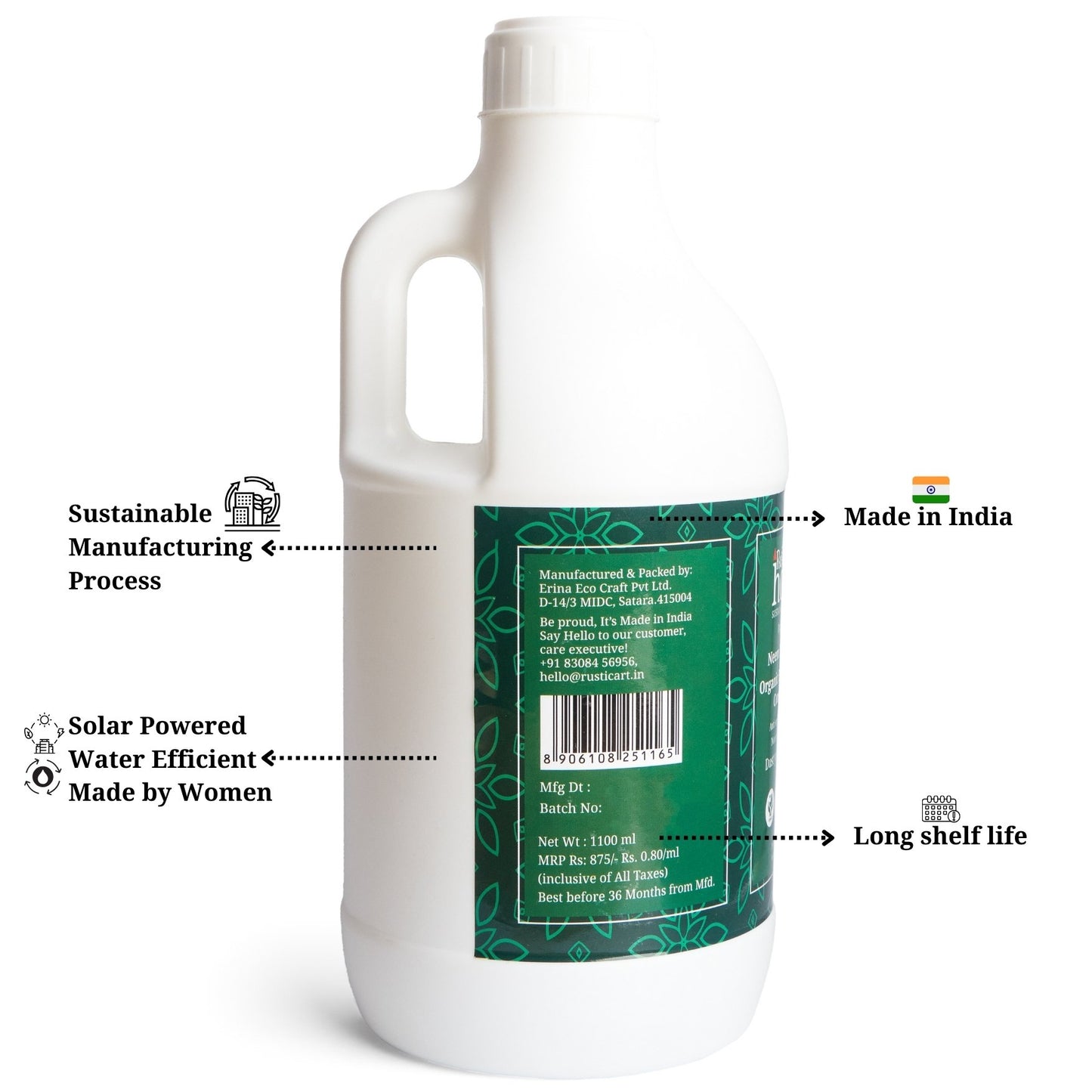 Rustic Art Organic Neem Eucalyptus Floor Cleaner Concentrate 1100g