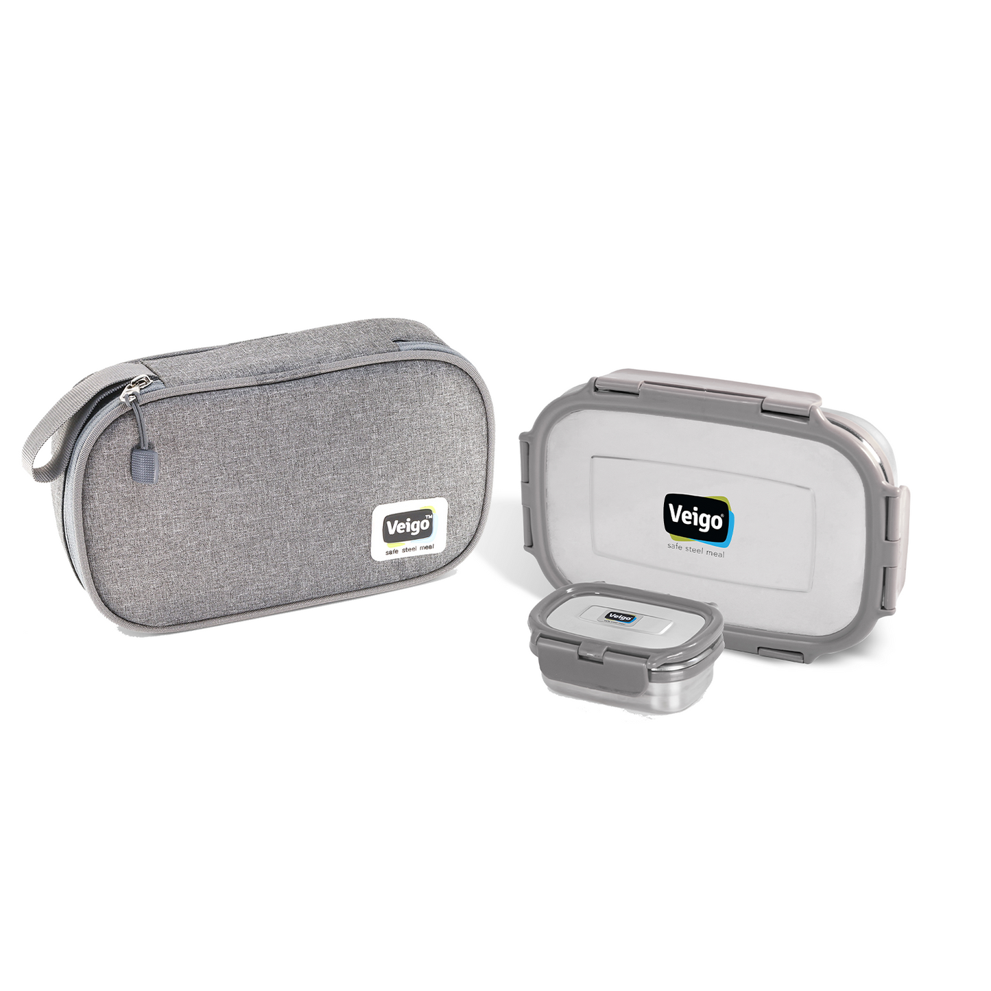 Veigo Maxosteel Jumbo Stainless Steel Lunch Box Set with Insulated Pouch