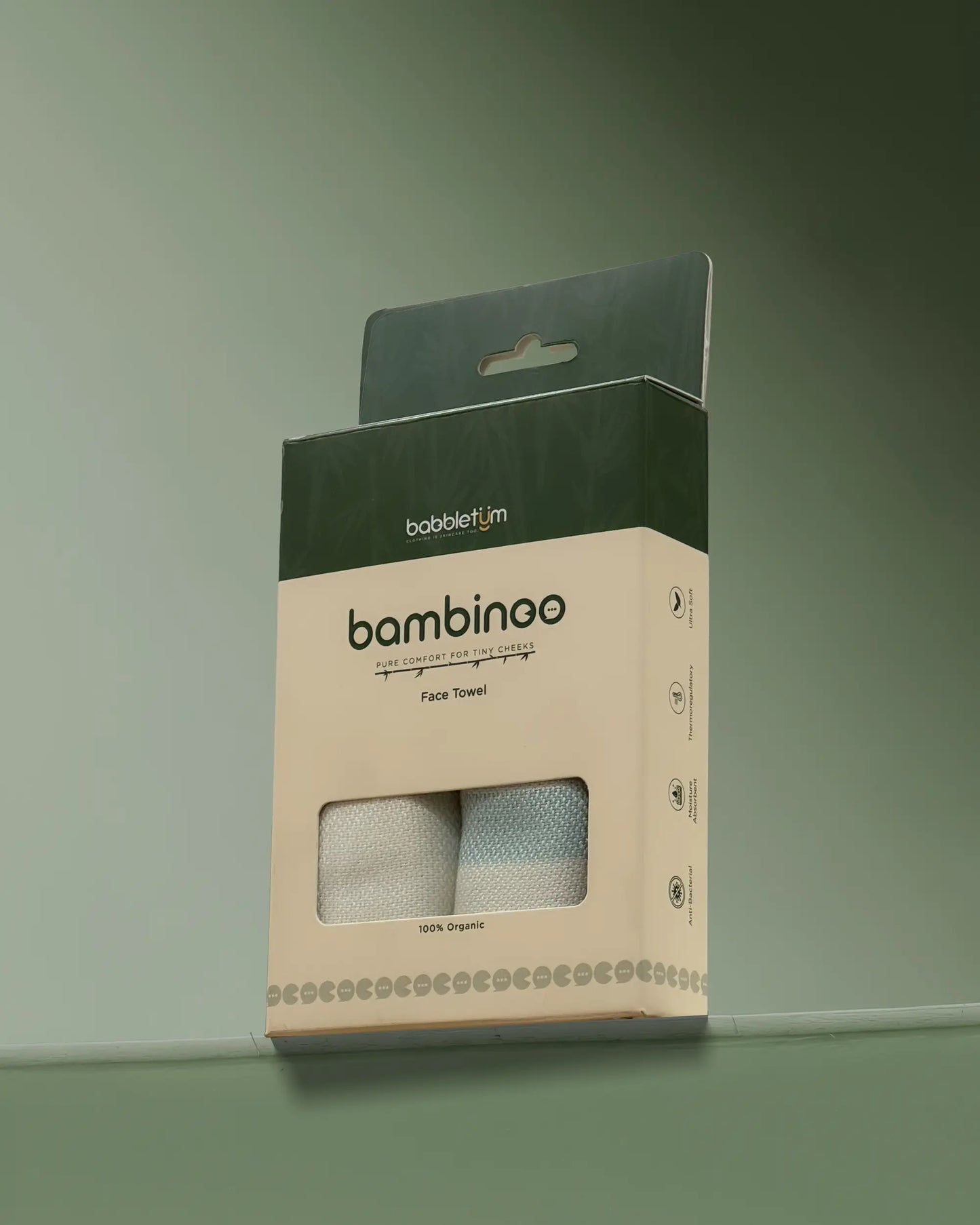 Bamboo Face Towel - Harbor Gray & Sweet Corn (Combo)