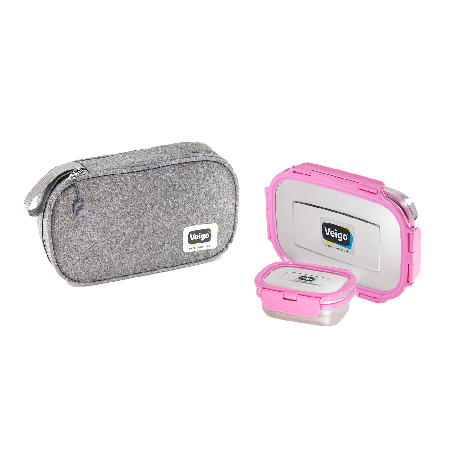 Veigo Maxosteel Jumbo Stainless Steel Lunch Box Set with Insulated Pouch