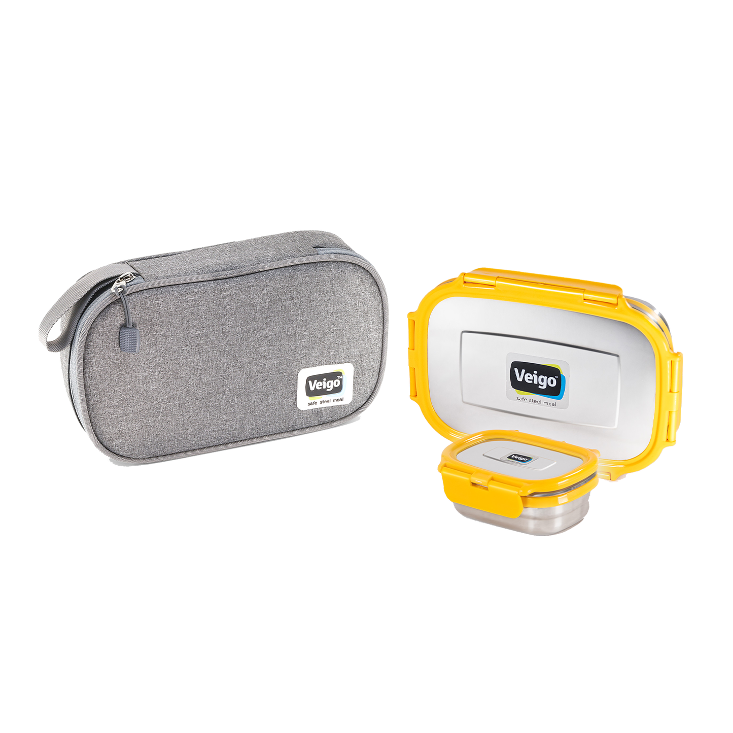 Veigo Maxosteel Jumbo Stainless Steel Lunch Box Set with Insulated Pouch