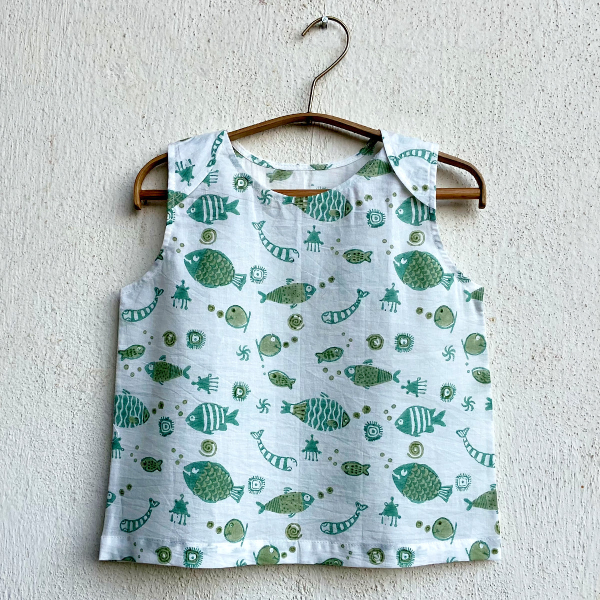 Organic Koi Jhabla Bag - Yellow Patang And Koi Mint