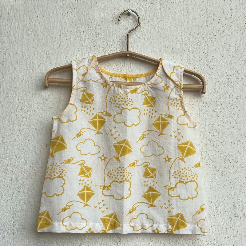 Organic Koi Jhabla Bag - Yellow Patang And Koi Mint
