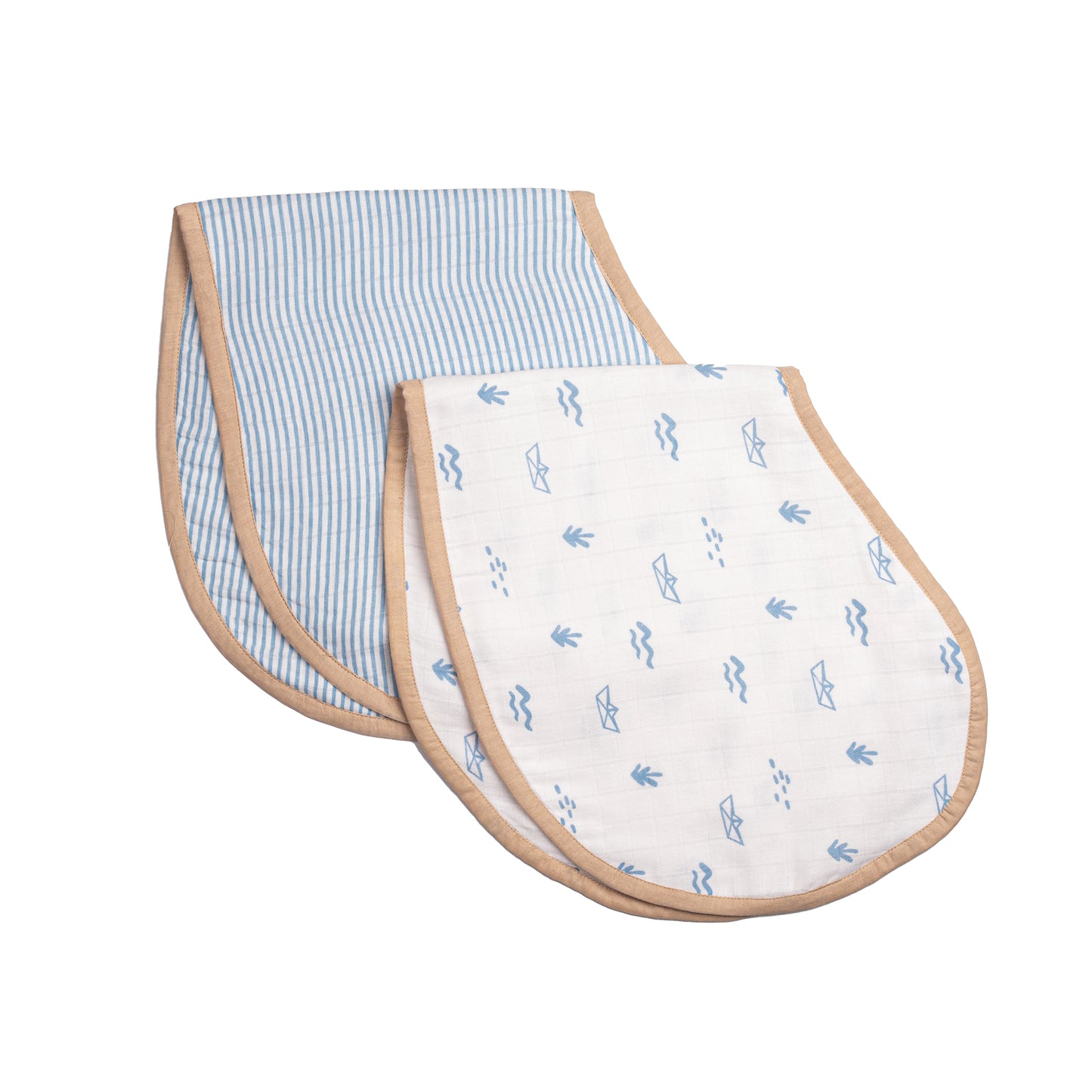 Organic Muslin Burp Cloth & Bib (Pack of 2) – Sea Breeze