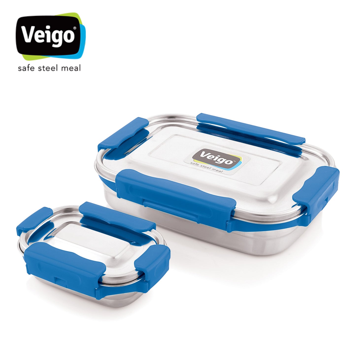 Veigo Maxosteel Jumbo Stainless Steel Lunch Box with Veg Box
