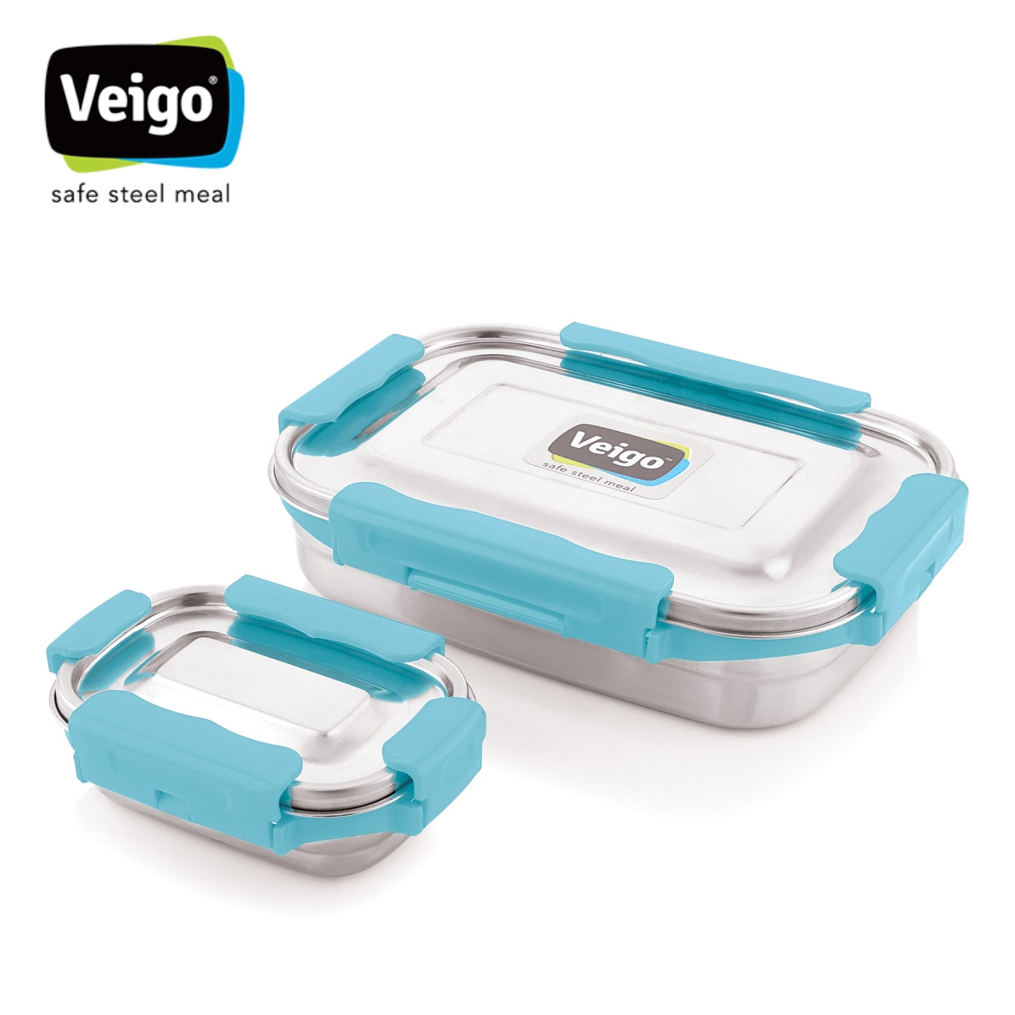 Veigo Maxosteel Jumbo Stainless Steel Lunch Box with Veg Box