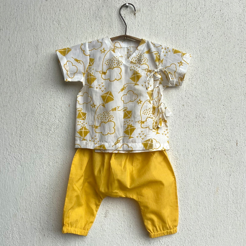 Organic Patang Angarakha With Yellow Pants