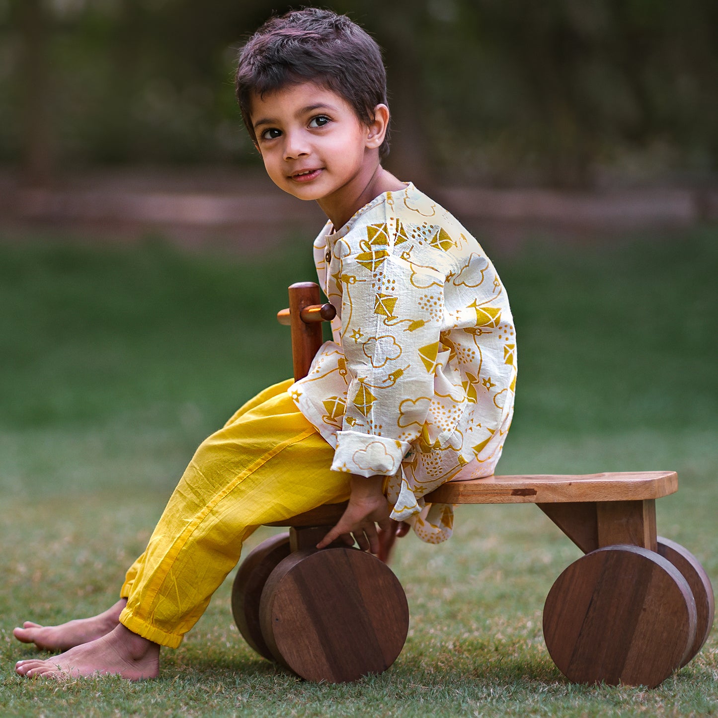 Organic Patang Kurta With Yellow Pants