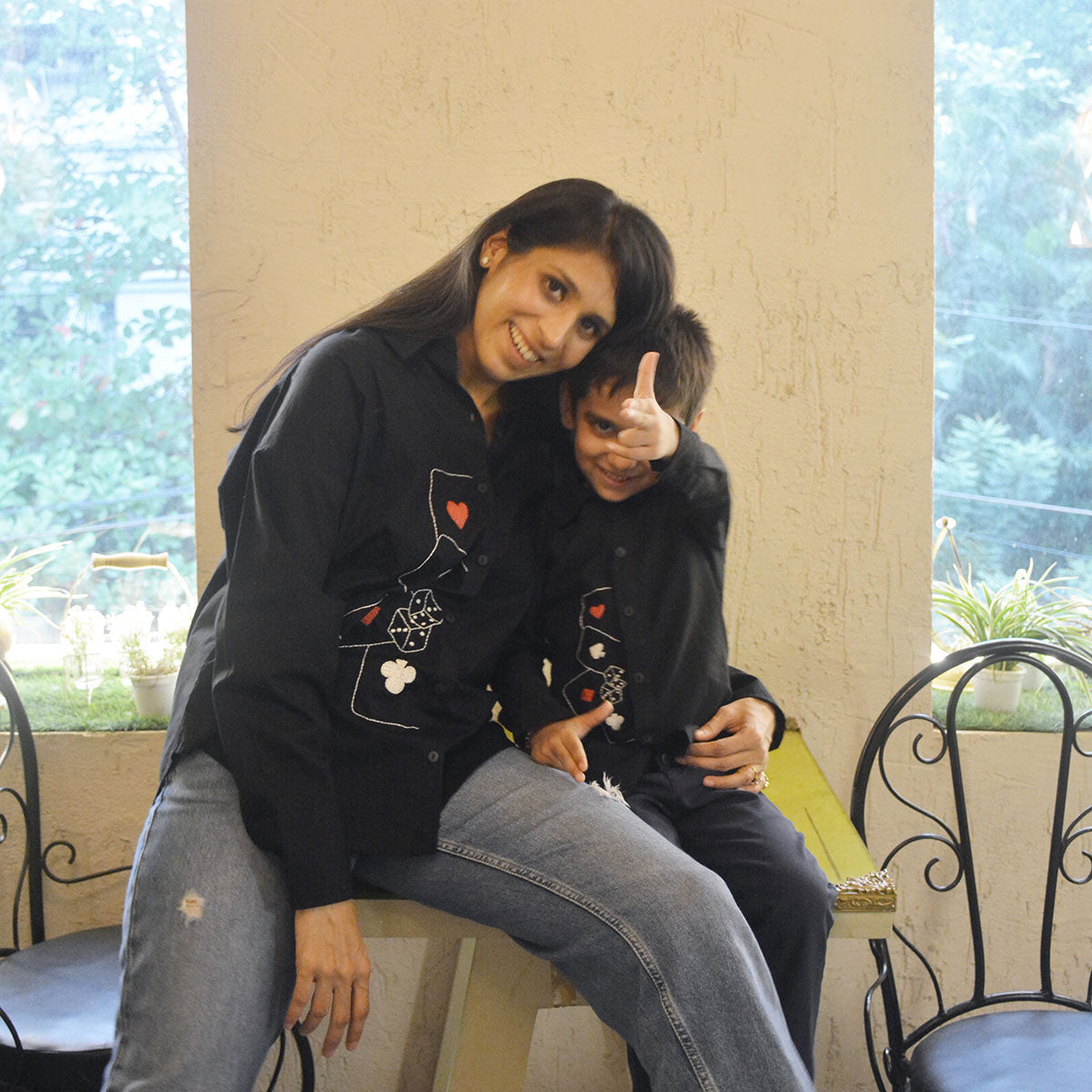 Playing Cards & Dice Embroidered Womens Shirt