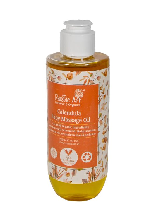 Rustic Art Organic Calendula Baby Massage Oil 200ml
