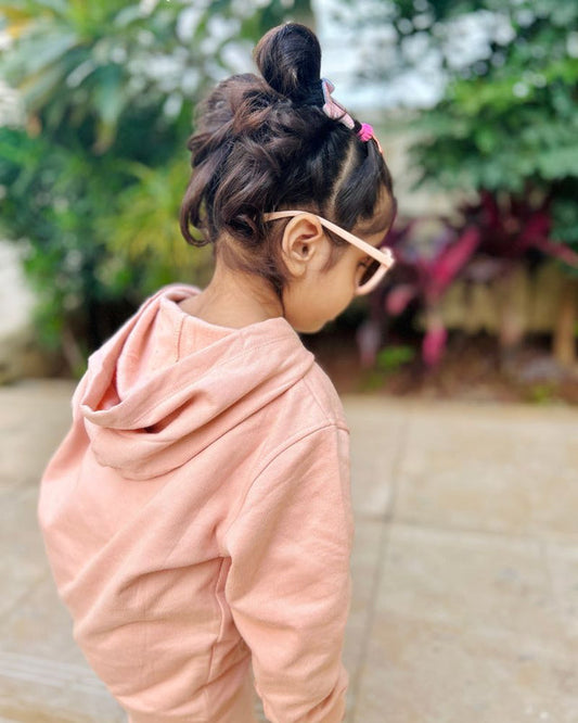 Coral Beige Organic Cotton Fleece Hoodie and Jogger Set