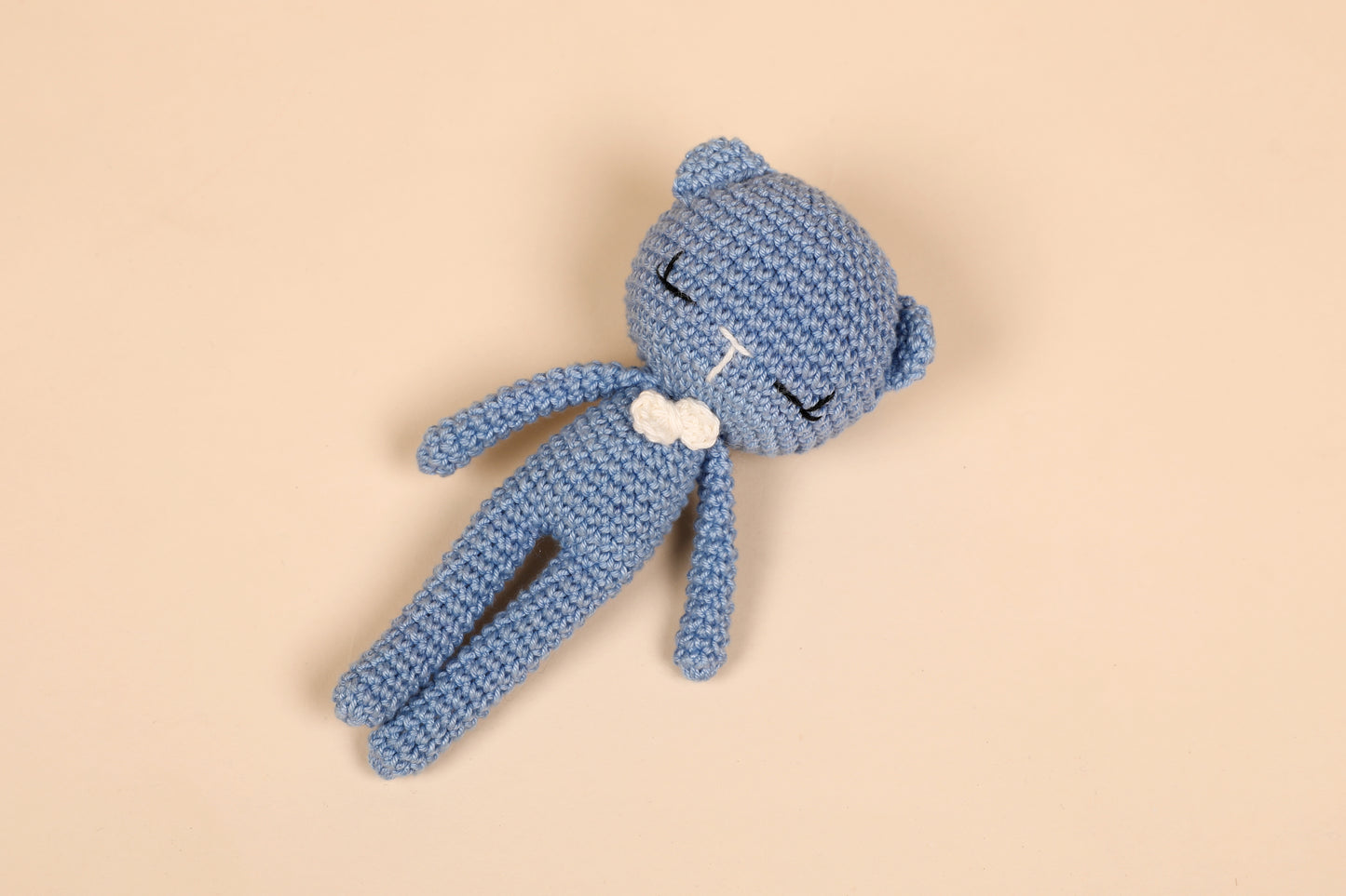 Blue Crochet Baby Doll - Bear