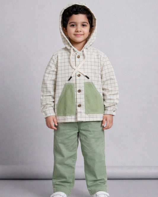Grid Adventures, Patch & Play Hoodie Shirt for Boys (1-10 Years)
