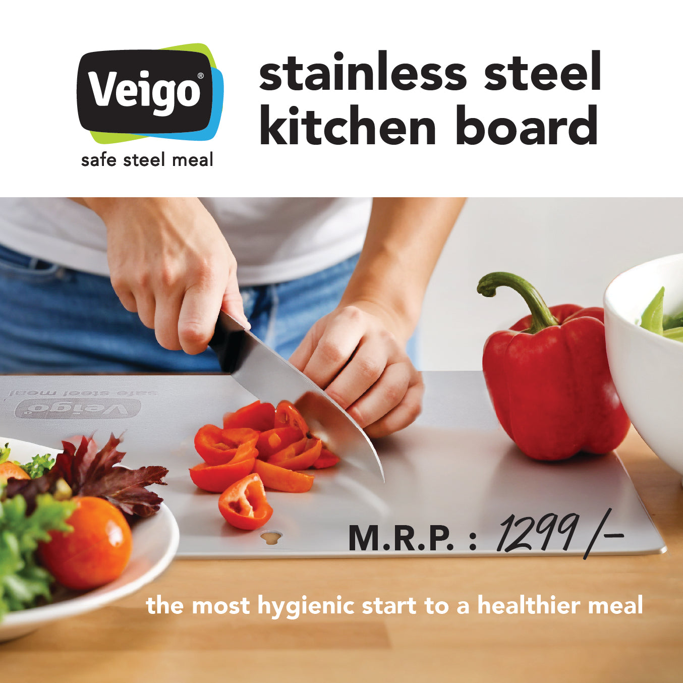 Veigo Houseware Steel Chopping Board