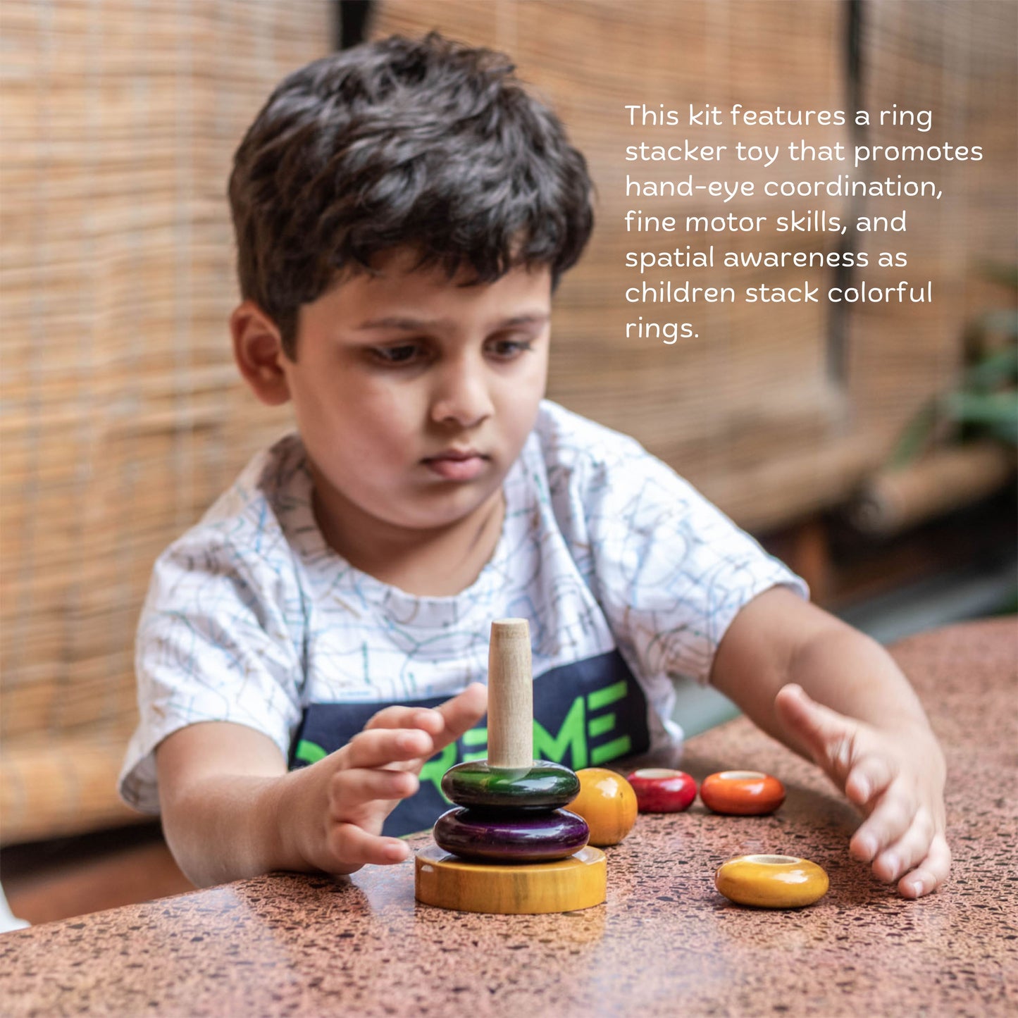 Wooden ring stacker
