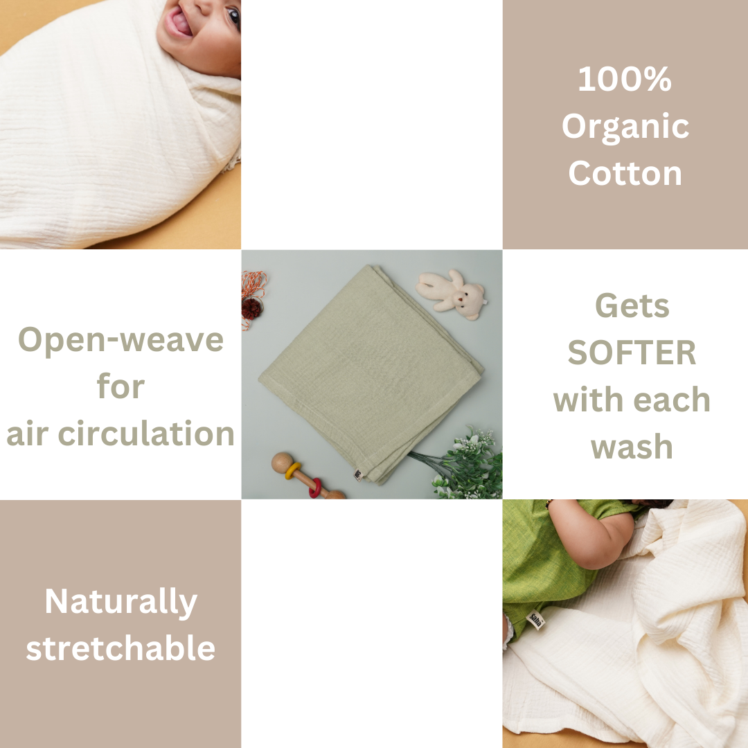 Sleepy Sprout Nest: Unisex Baby Swaddle (Set of 2)