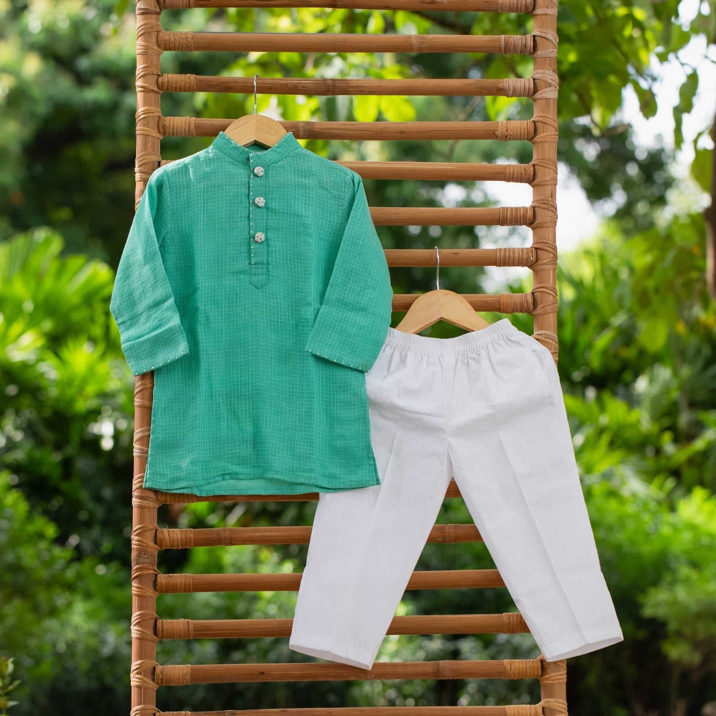 Firozi Bloom Kurta set (0-10 Years)