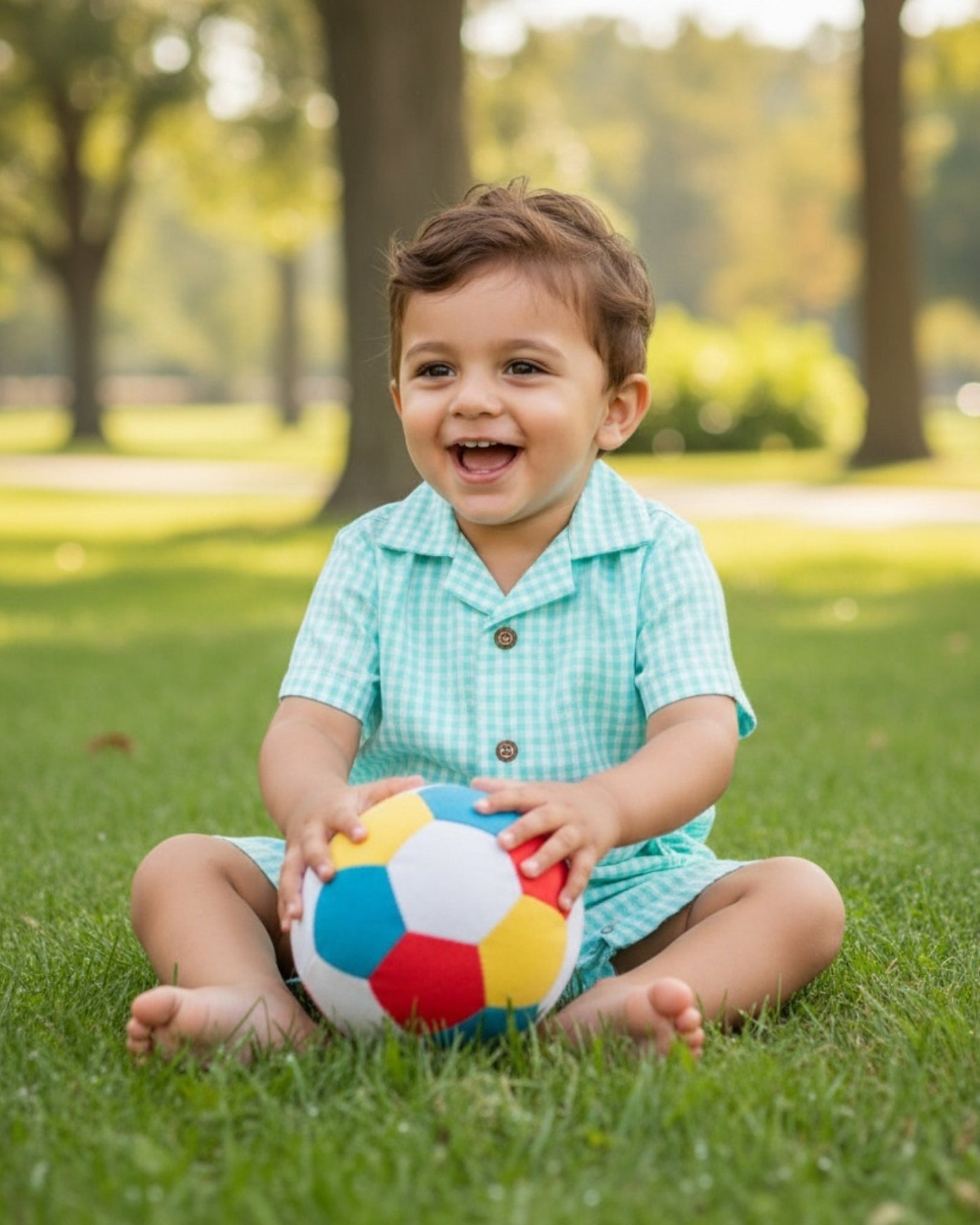 Minty Meadows Textured Playsuit Romper (0-2 Years)