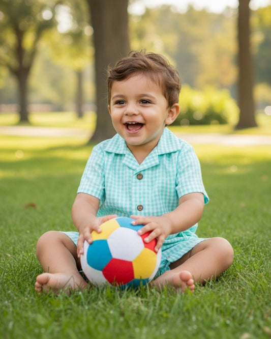 Minty Meadows Textured Playsuit Romper (0-2 Years)