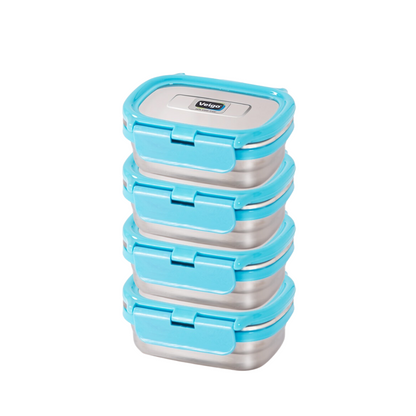Veigo Chutney & Condiment Stainless Steel Storage Dabbi - Set of 4