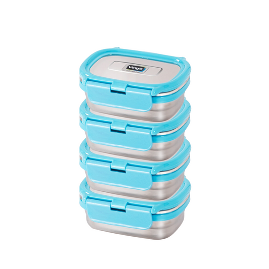 Veigo Chutney & Condiment Stainless Steel Storage Dabbi - Set of 4