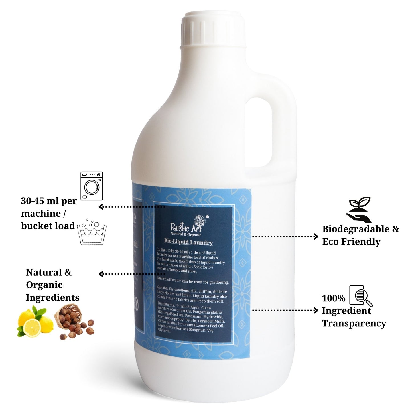 Rustic Art Organic Bio Liquid Laundry 1100ml