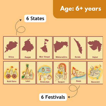 Taali Apna Tyohar Card Game- Indian States and Their Festivals Card Game - Set of 40 cards