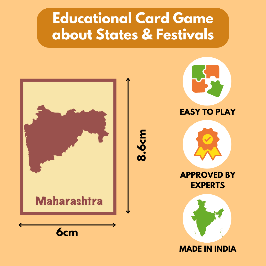 Taali Apna Tyohar Card Game- Indian States and Their Festivals Card Game - Set of 40 cards