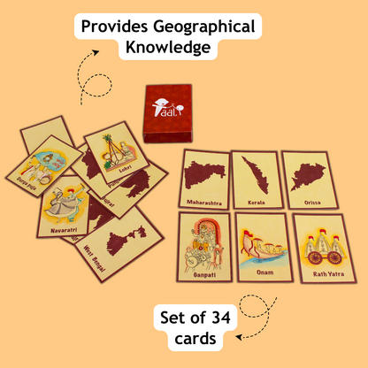 Taali Apna Tyohar Card Game- Indian States and Their Festivals Card Game - Set of 40 cards