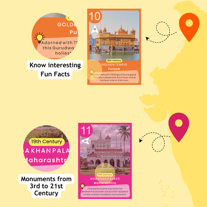 Taali Bharat Yatra - Indian Monument Card Game (52 Cards)