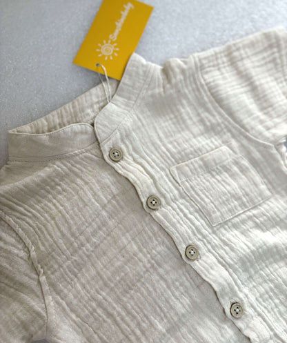 Turtle Collar Baby Boy Shirt Romper (0-2 Years)