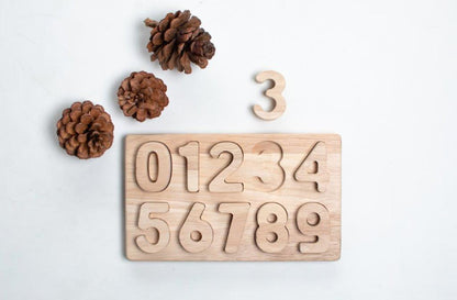 Montessori Educational Toy | Wooden Math Number Puzzle 0-9 Toy - Bombay Toy Company