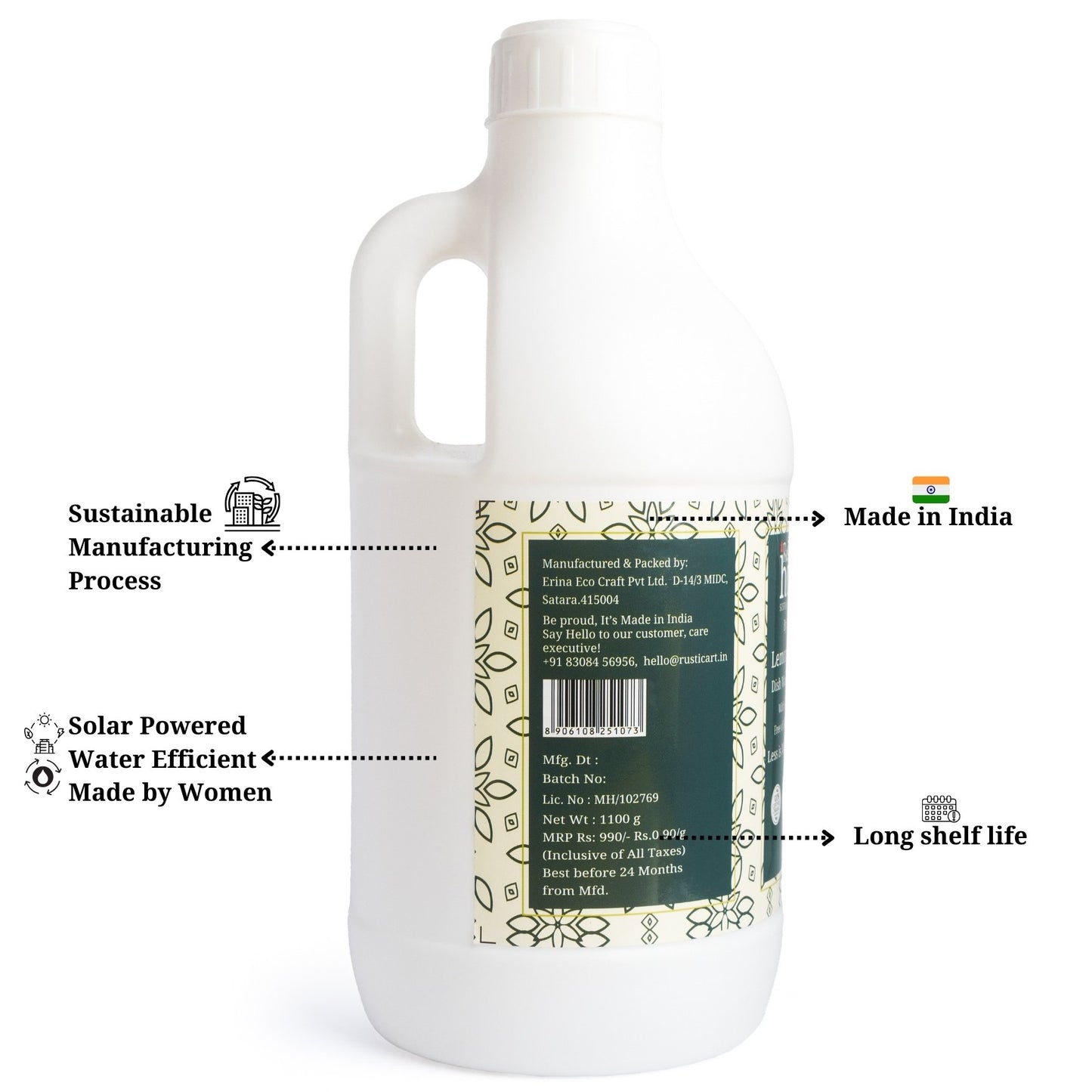 Rustic Art Lemon Tamarind Dish Wash Concentrate (1100g)