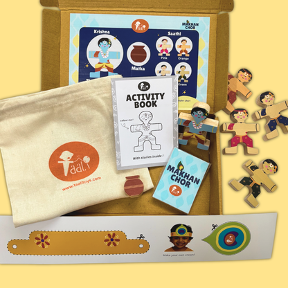 Taali Makhan Chor - Wooden Figurine Stacking Toy Set