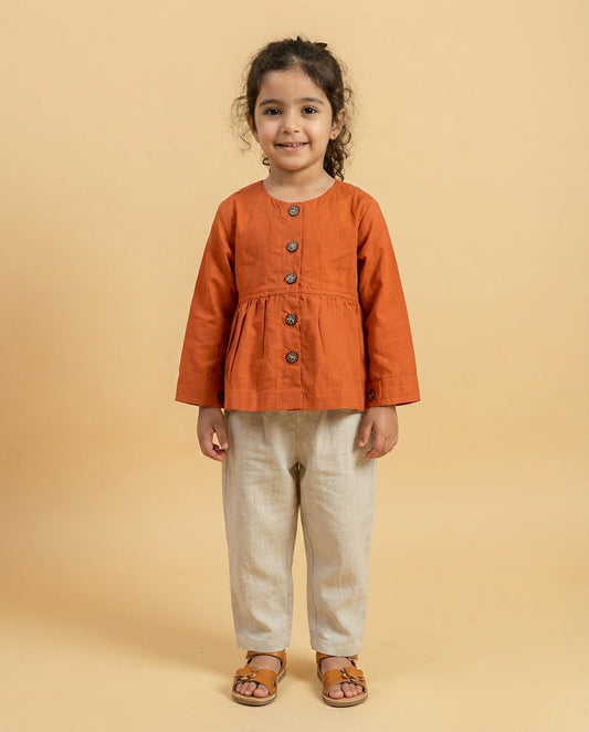 Rust Peplum Top (1-10 Years)