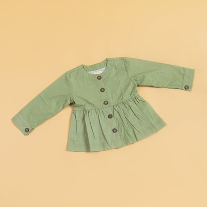 Olive Peplum Top (1-10 Years)