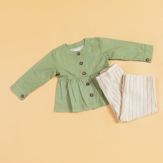 Olive Peplum Set