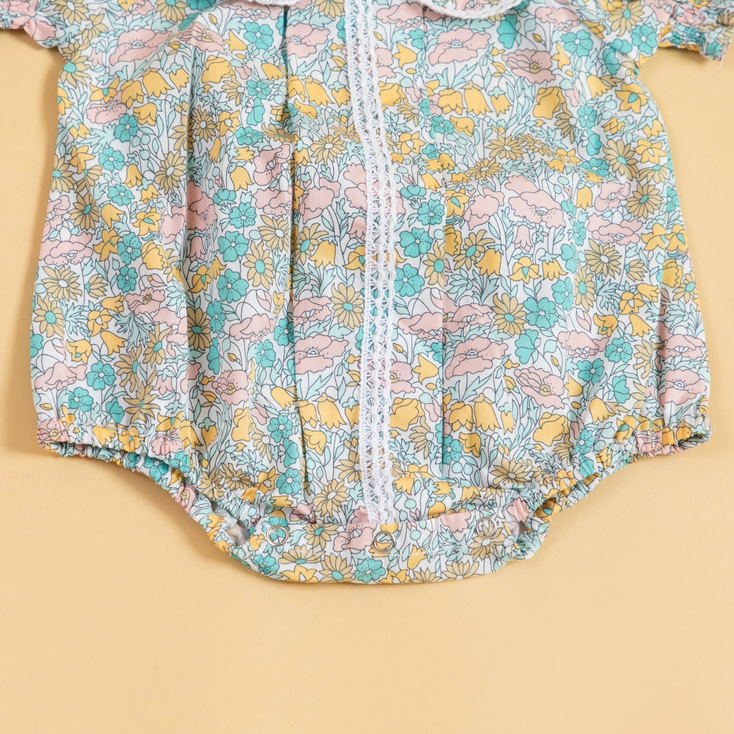 Petal Pops Cyan Romper (0-2 Years)