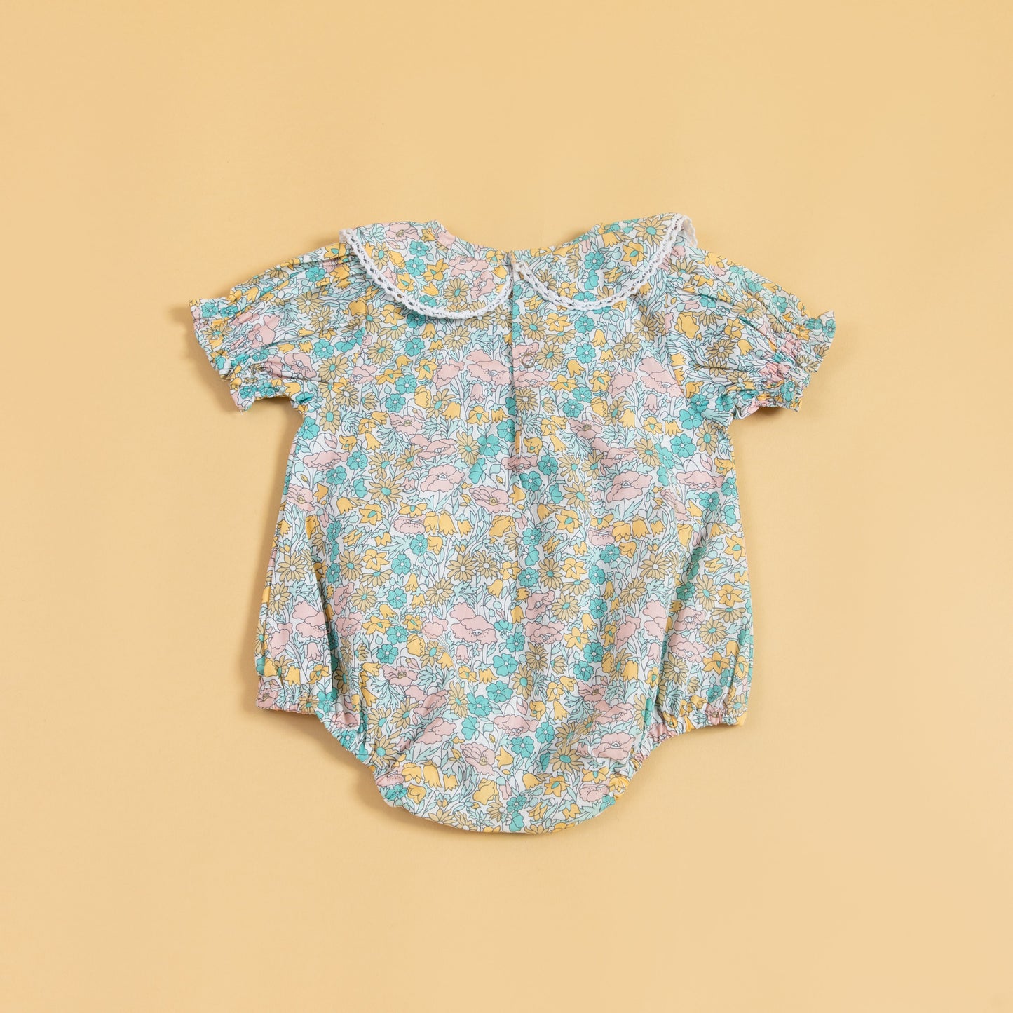 Petal Pops Cyan Romper (0-2 Years)