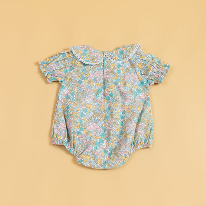 Petal Pops Cyan Romper (0-2 Years)