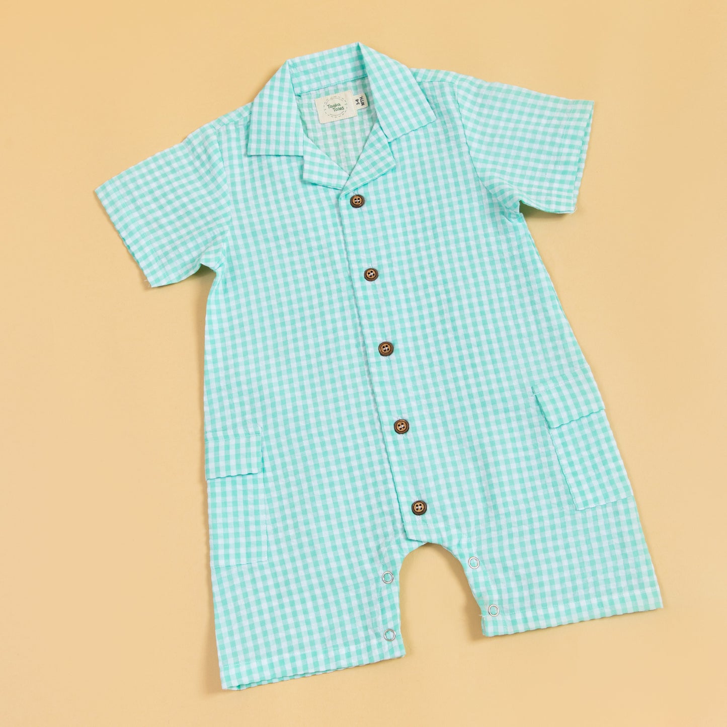 Minty Meadows Textured Playsuit Romper (0-2 Years)