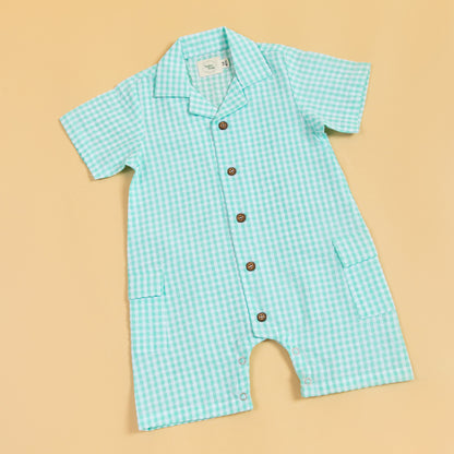 Minty Meadows Textured Playsuit Romper (0-2 Years)