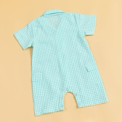 Minty Meadows Textured Playsuit Romper (0-2 Years)