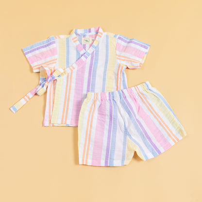 Rainbow Ribbons Kimono co-ord Set (6-36 Months)
