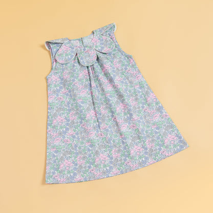 Flower neckline dress (1-8 Years)