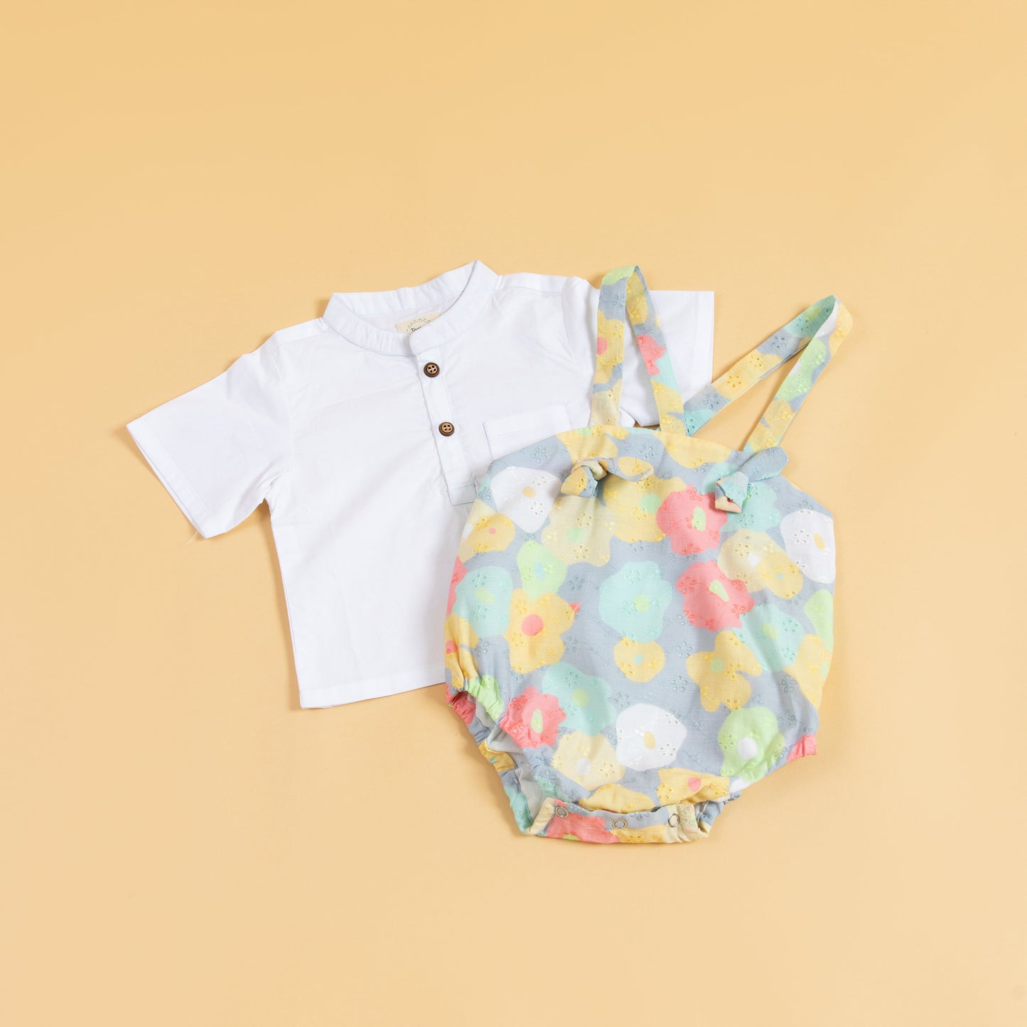 Butterfly Bloom Suspender Romper Set (0-12 Months)
