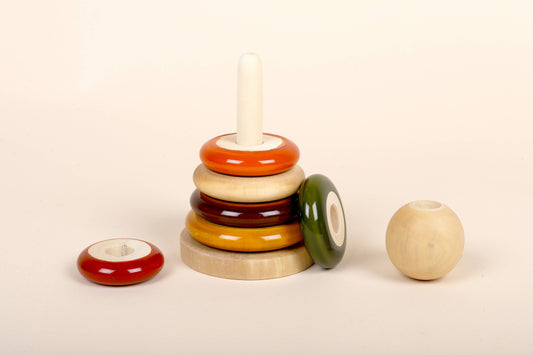 Wooden Ring Stacker | Handcrafted, Eco-Friendly Montessori Toy