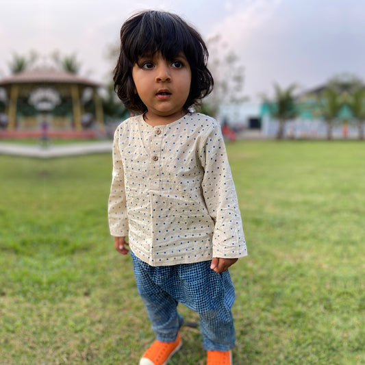 Organic Indigo Raidana Kurta + Indigo Check Pants