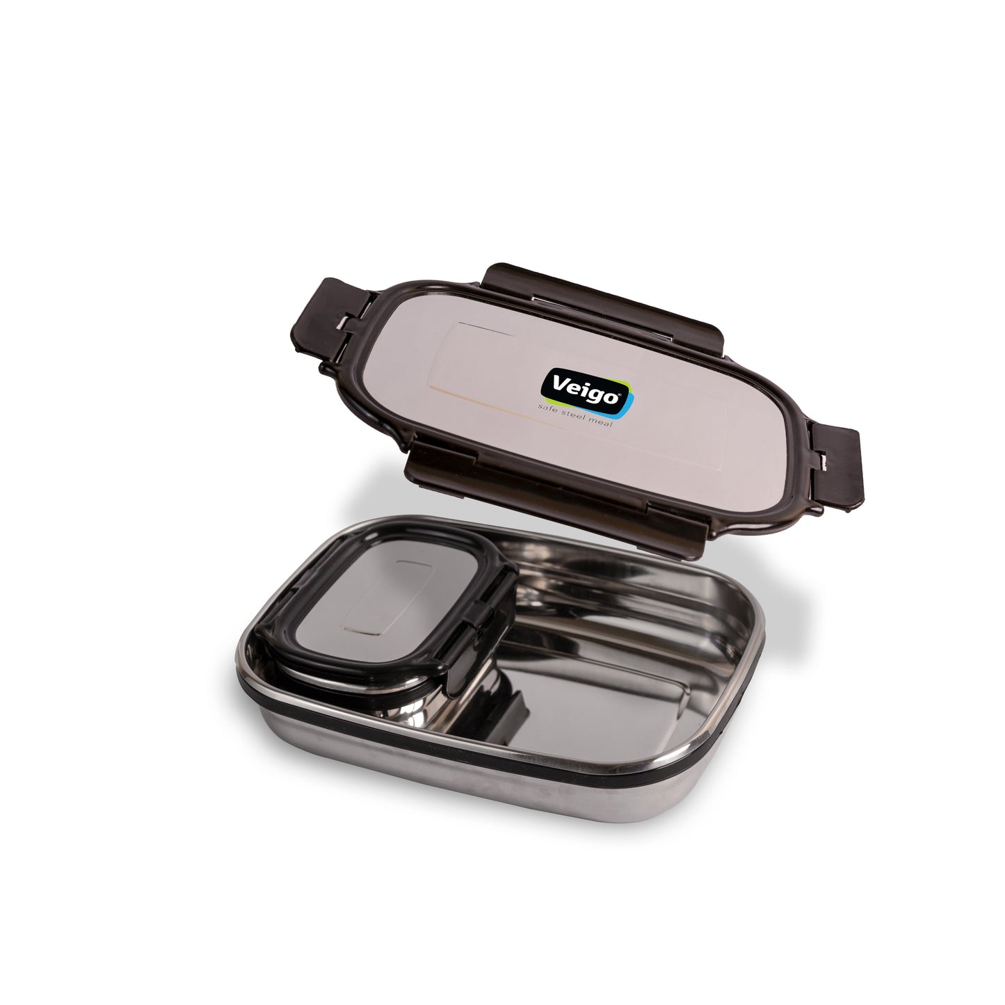 Veigo Jumbo Stainless Steel Lunch Box w/ Veg Box